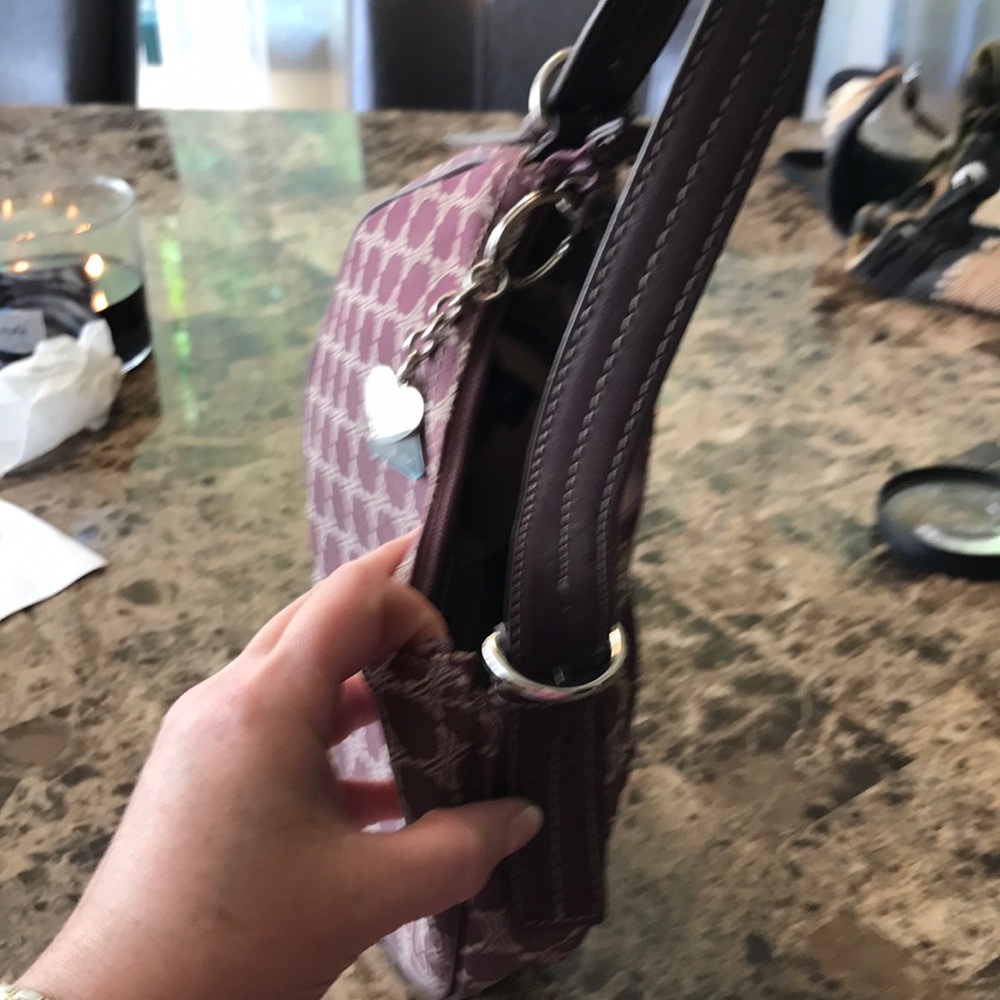Nine West burgundy and tan purse. - Picture 7 of 8